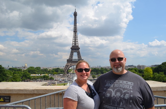 Ken and Laura in front of the Eiffel Tower in 2013
