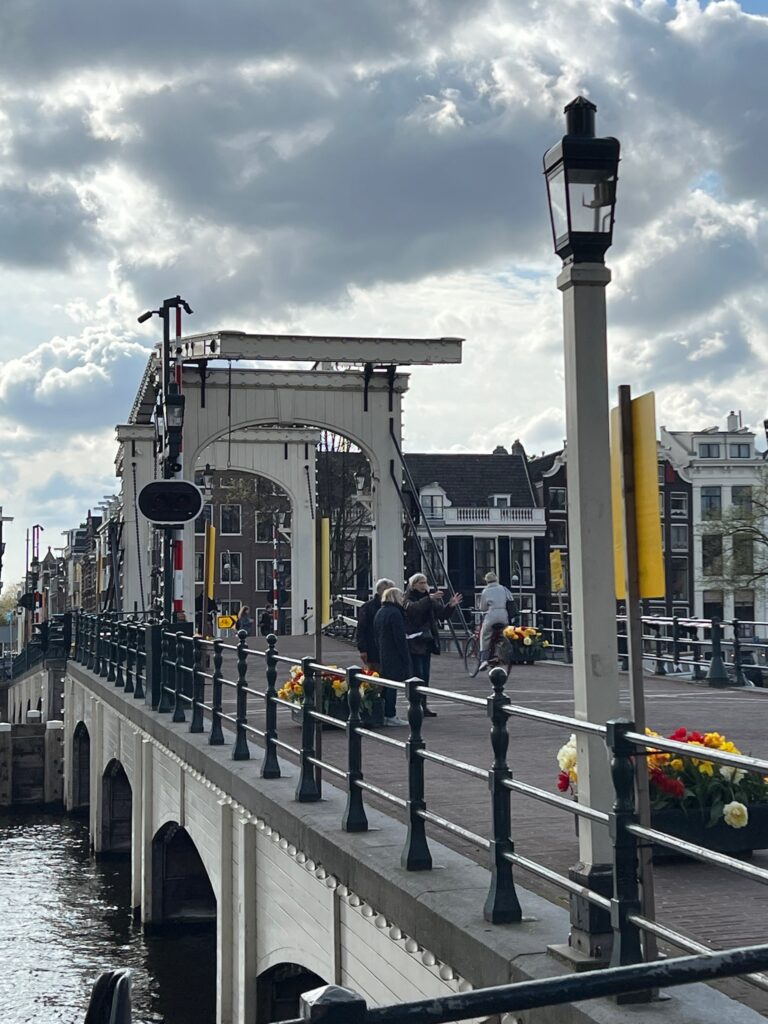 Small bridge over the Prinsengracht canal in the Jordaan area