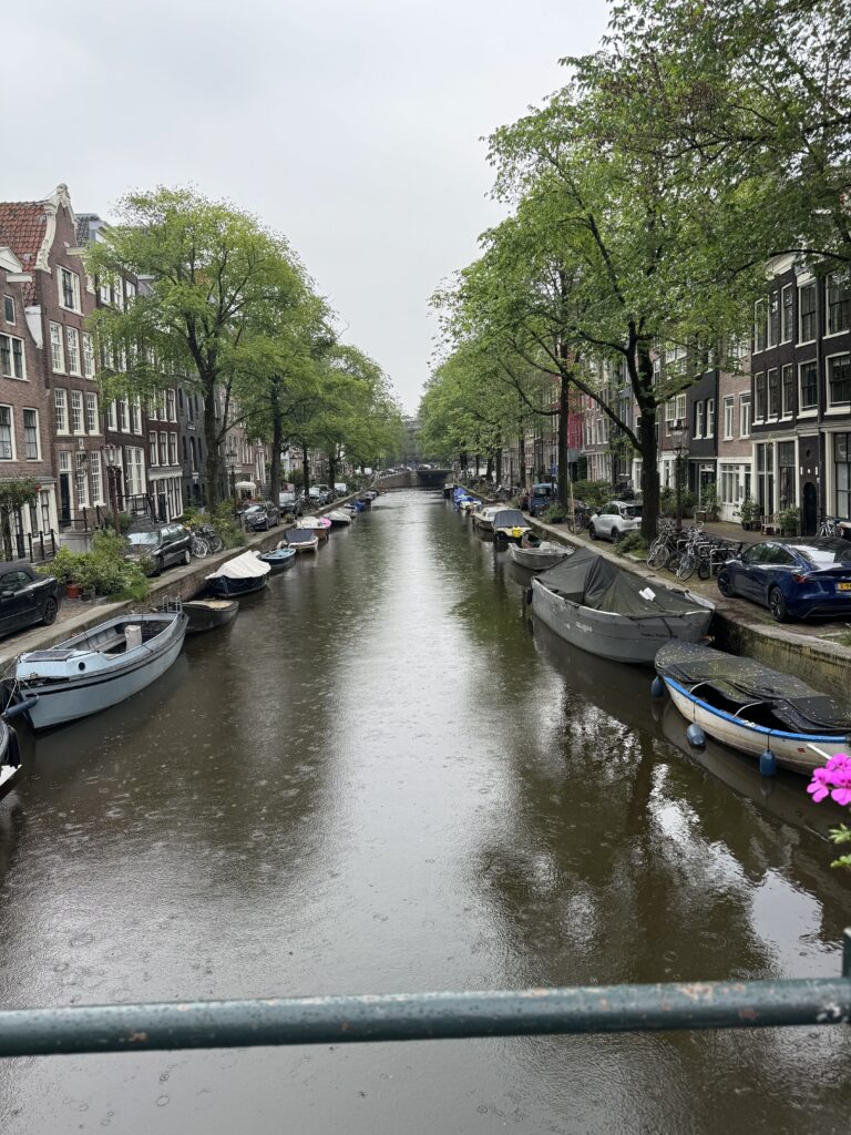 Dutch canal in the rain