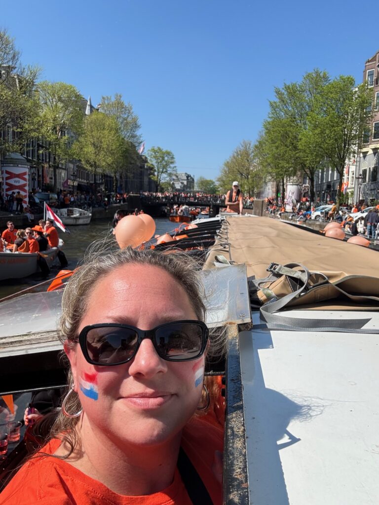 Laura on King's Day partying on a boat 